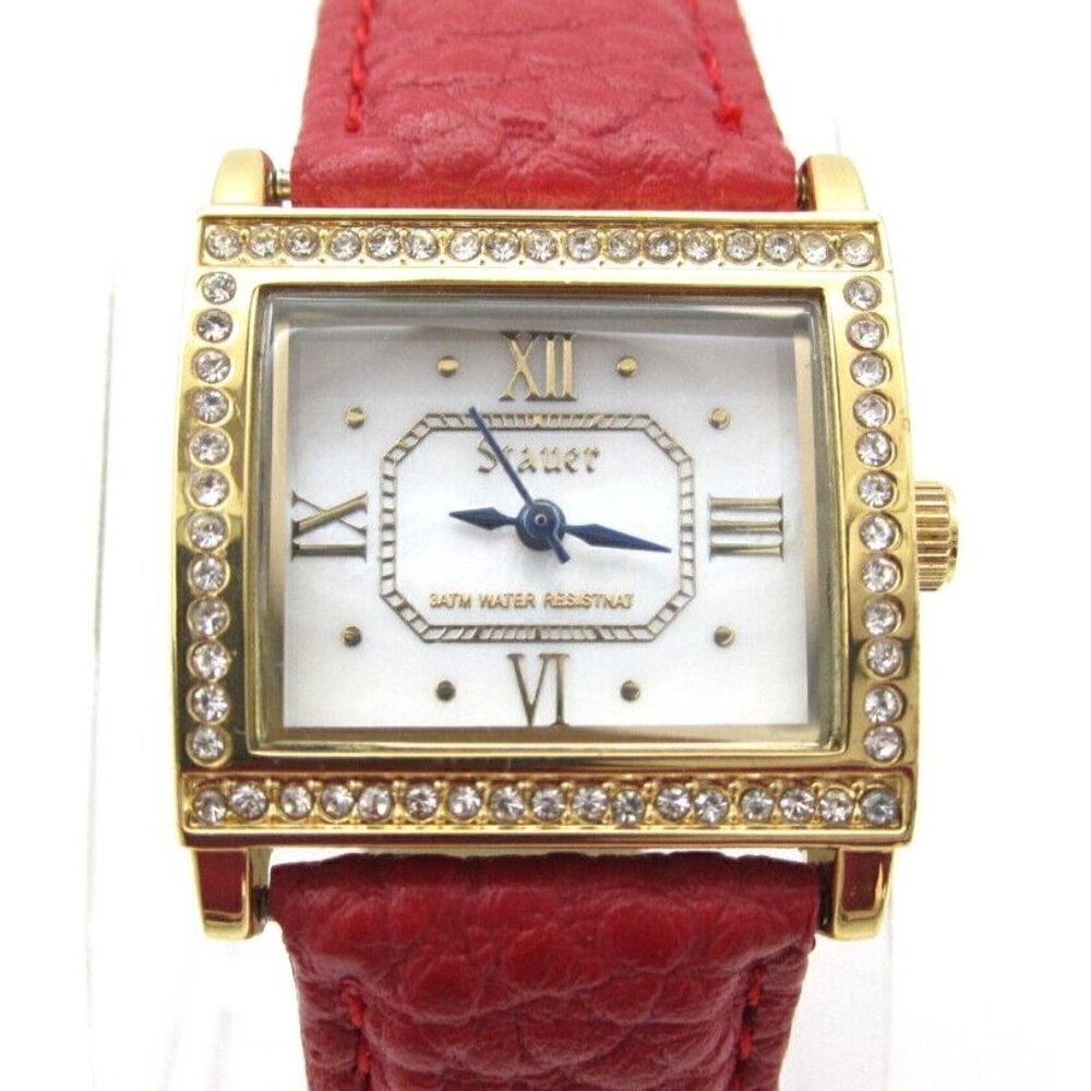 Women Stauer Quartz 3 ATM WR‎ Analog Dial Causal Tank Style Watch (G353)